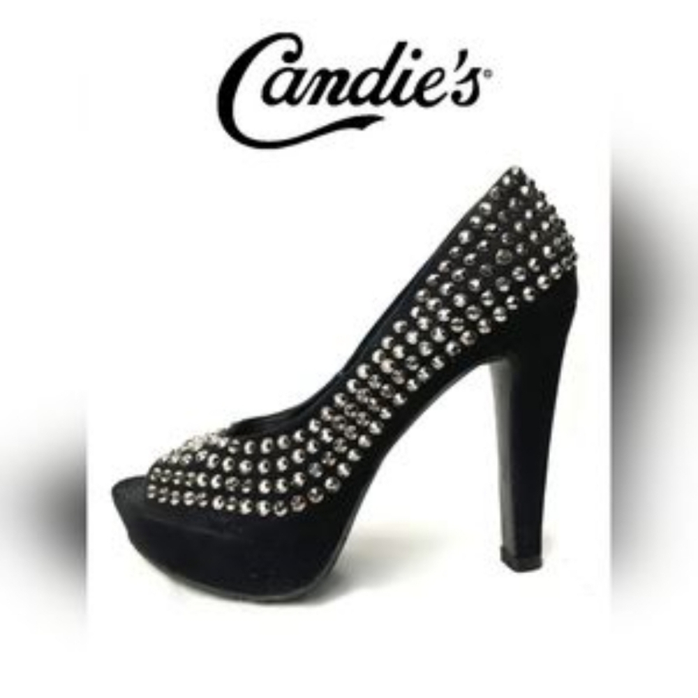 Candie's Black Studded Women's Heels